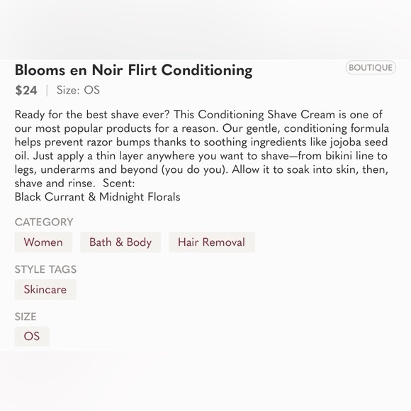 Blooms en Noir Flirt Conditioning Shave Cream - Picture 4 of 4